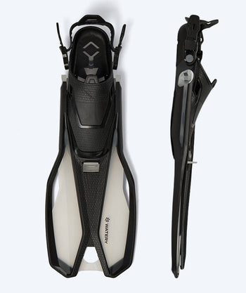 Watery diving fins for adults - Sunset - Black/clear