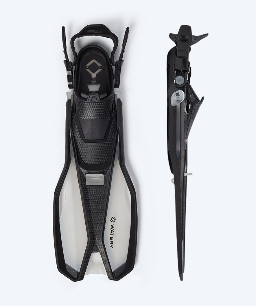 Watery diving fins for kids - Sunset - Black/clear