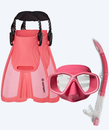 Watery snorkel set for kids (4-10) - Tropical - Pink