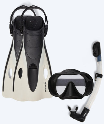 Watery snorkel set for adults (from 15 years) - Launch/Alton - Black/White