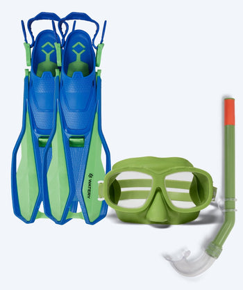 Watery snorkel set for kids (4-10) - Sunset/Wyre - Green/Light blue