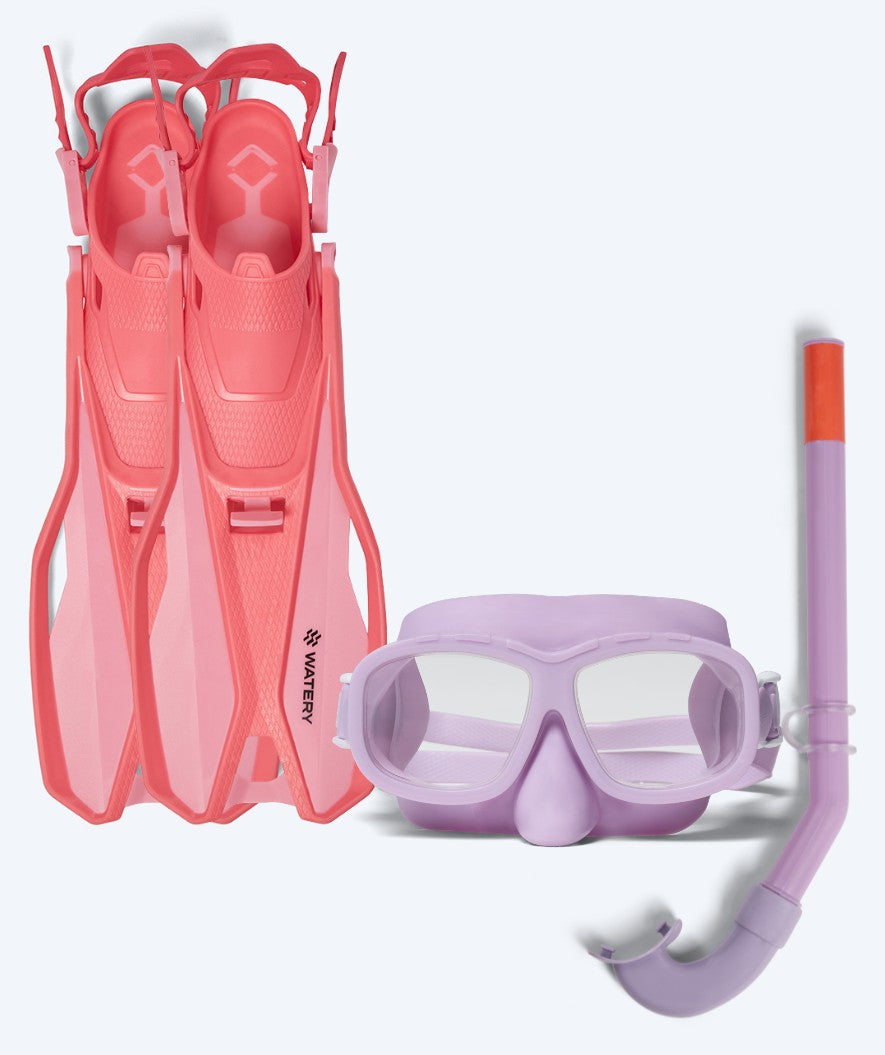 Watery snorkel set for kids (4-10) - Sunset/Wyre - Purple/pink