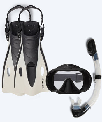 Watery snorkel set for kids (4-10) - Launch/Alton - Black/White