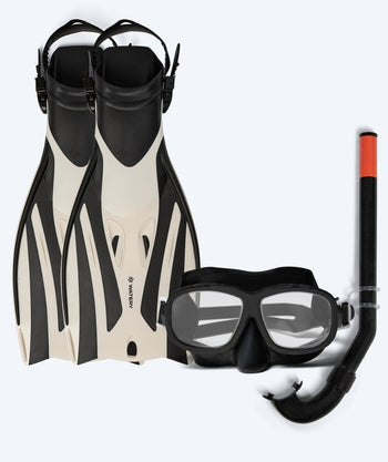 Watery snorkel set for kids (4-10) - Shack/Wyre - Black/White