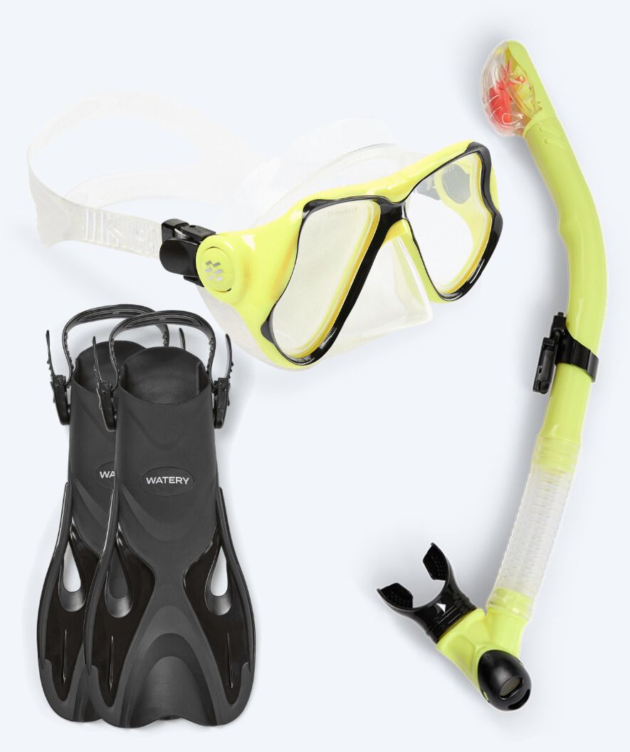 Watery snorkel set for adults - Fisher/Hudson - Yellow