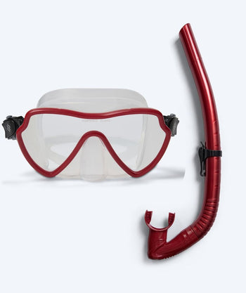 Watery Combo snorkel set for adults (+15) - Fraser/Coast - Red