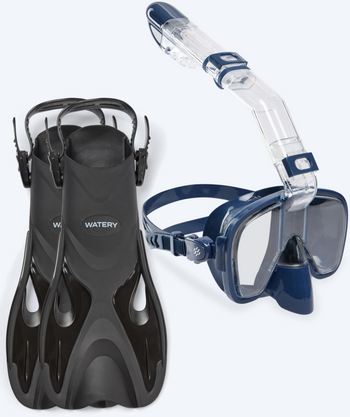 Watery snorkel set for kids - Fisher/Pearl - Dark blue