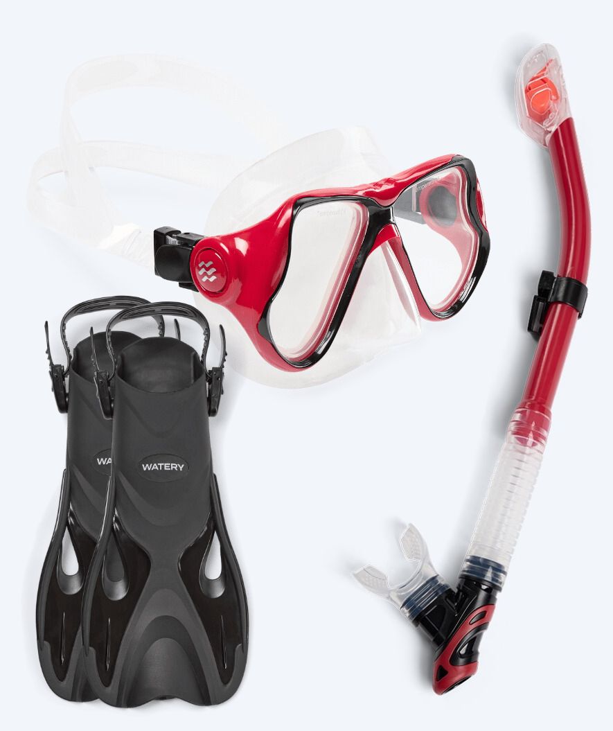 Watery snorkel set for adults - Fisher/Hudson - Red