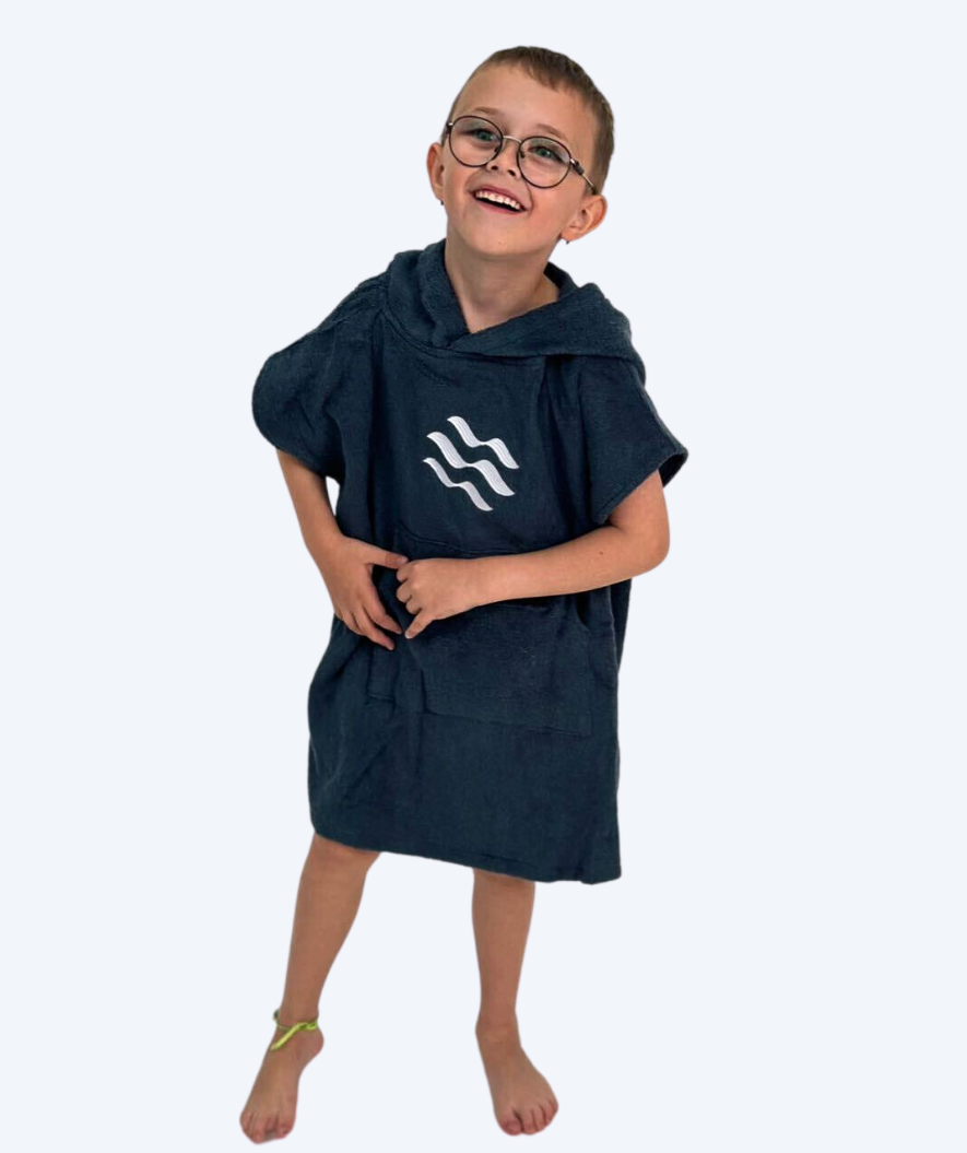 Watery bathing poncho for kids - Cotton - Dark blue