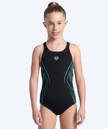 Arena swimsuit for girls - Reflecting Swim Pro Back - Black/light blue