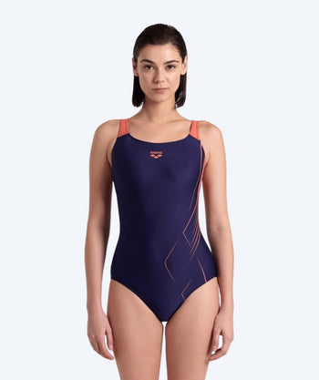 Arena swimsuit for women - Swim Pro Back Dive - Dark blue/Pink