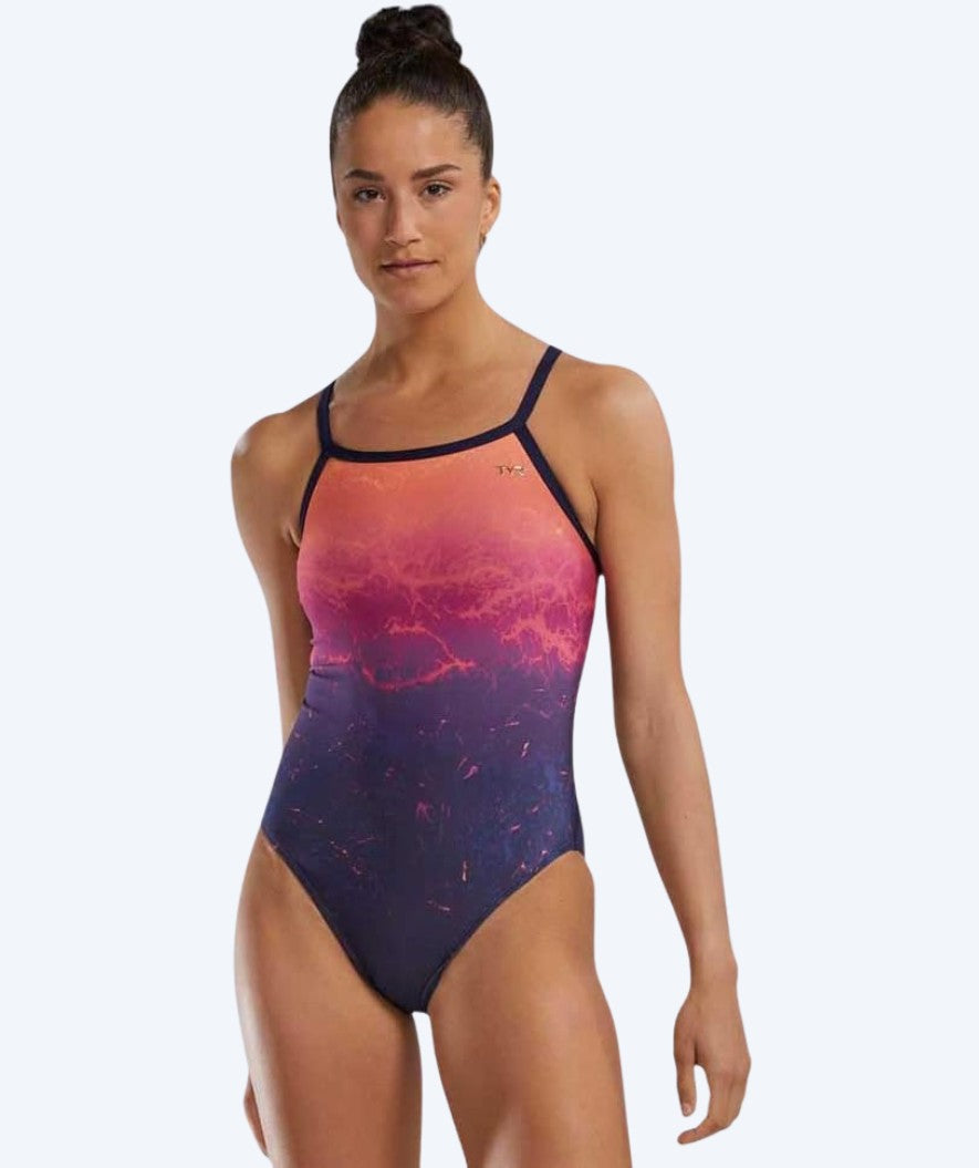 TYR swimsuit for women - Durafast Elite Cut - Dark blue/multi