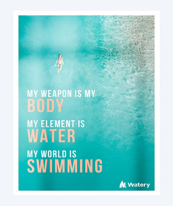 Watery swim poster - My World is Swimming