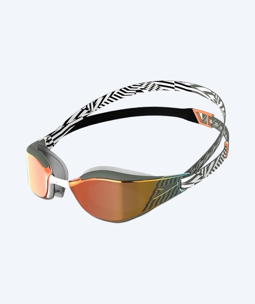 Speedo Elite swimming goggles - Fastskin Hyper Elite Mirror - Black/Green (Gold lens)