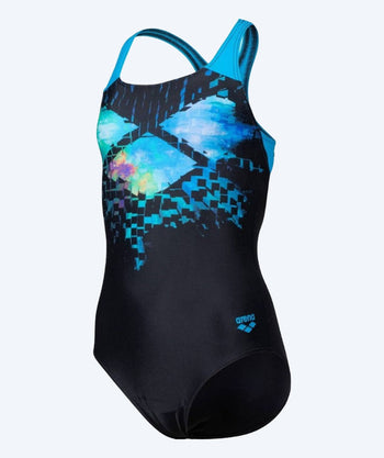 Arena swimsuit for girls - Multi Pixels Pro Back - Black/blue