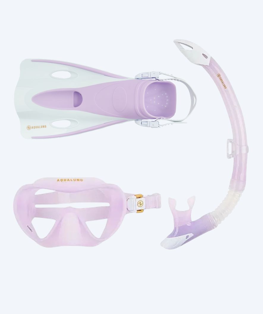 Aqualung snorkel set for adults - Nabul - Purple/white