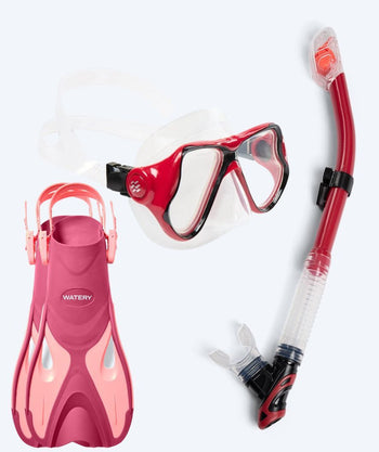 Watery snorkel set for adults - Fisher/Hudson - Pink/red