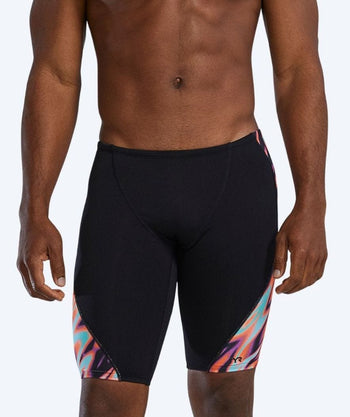 TYR long swim trunks for men - Evolved Blade Splice - Black/orange