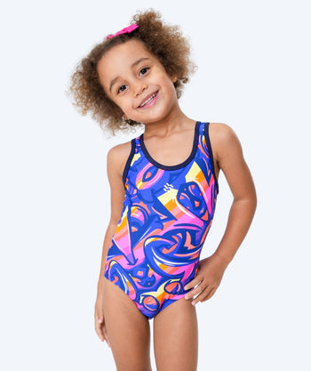 Watery swimsuit for girls - Rodney - Purple/Orange