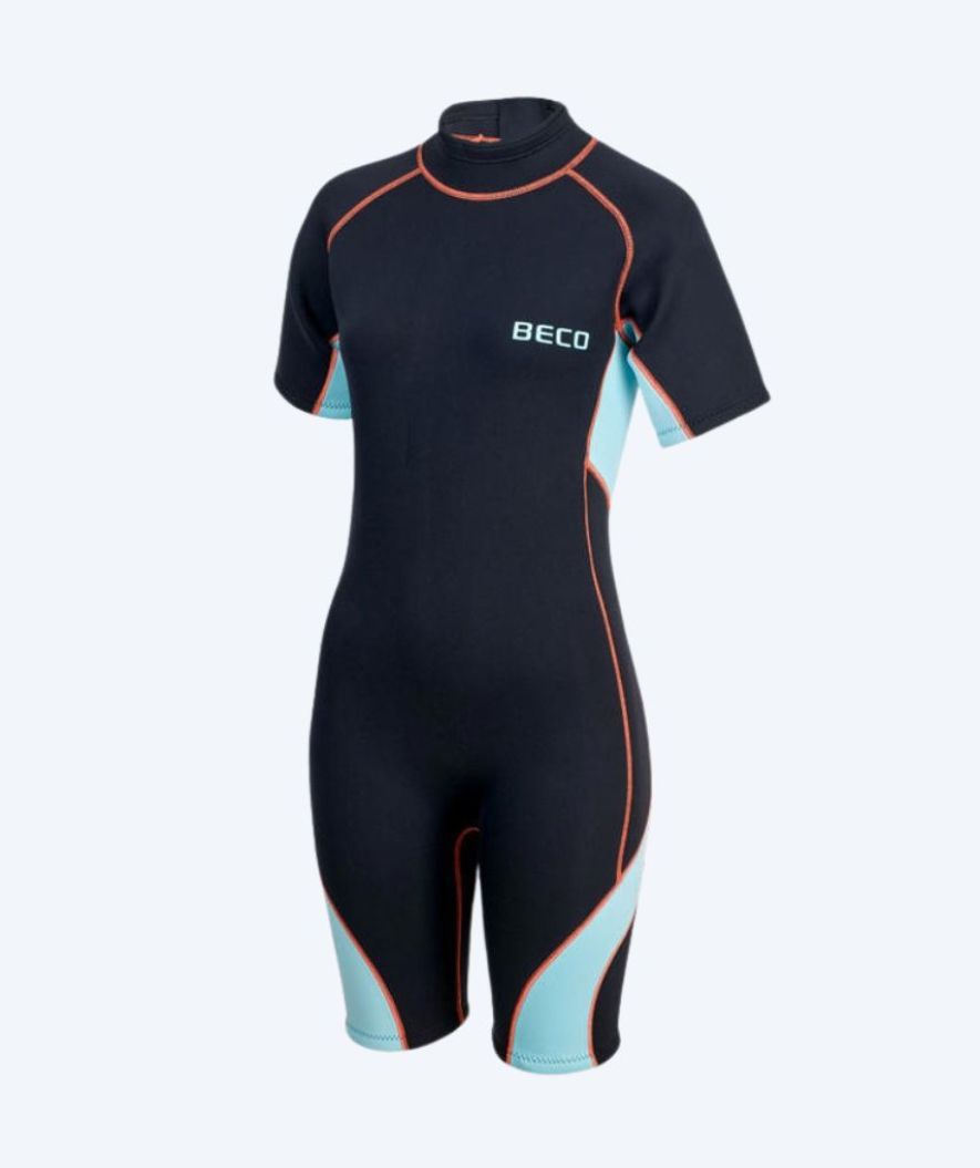 Beco wetsuit for women in neoprene - Neoprene Shorty - Black/light blue