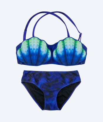 Fin Fun mermaid bikini for kids - Royal Shell - Laguna Blue