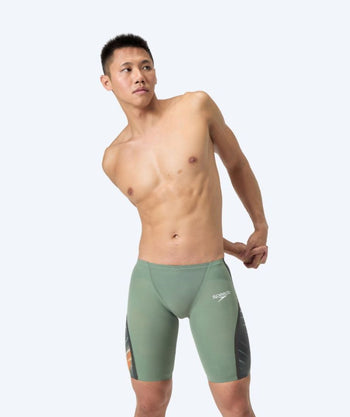 Speedo competition swim trunks for men - LZR Pure Intent 2.0 - Green/orange