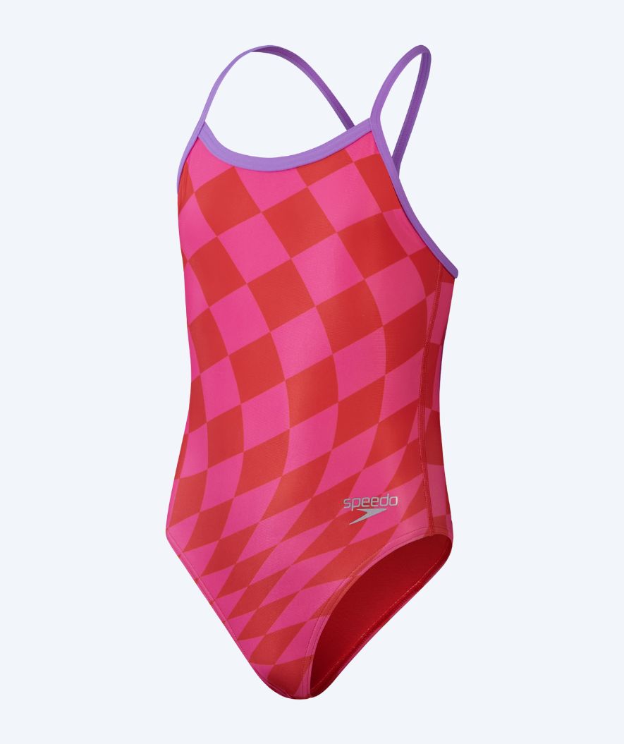 Speedo swimsuit for girls - Allover Digital V-Back - Red/pink