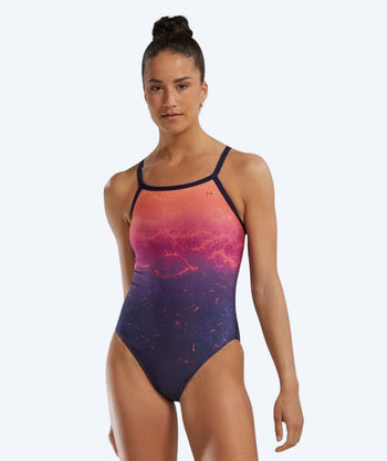 TYR swimsuit for women - Durafast Elite Cut - Dark blue/multi