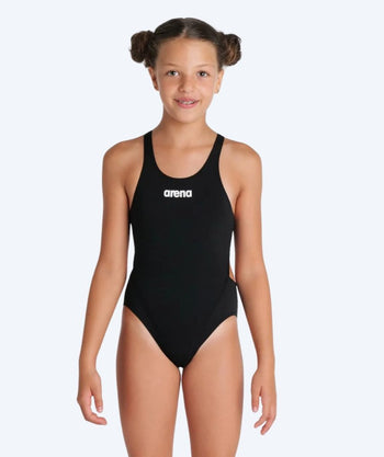 Arena swimsuit for girls - Team Swim Tech Solid - Black