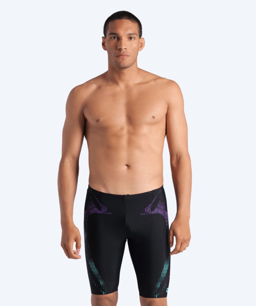 Arena long swim trunks for men - Spider Web - Black/purple