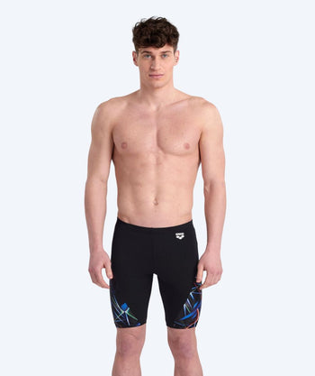 Arena long swim trunks for men - Allover - Black/multi