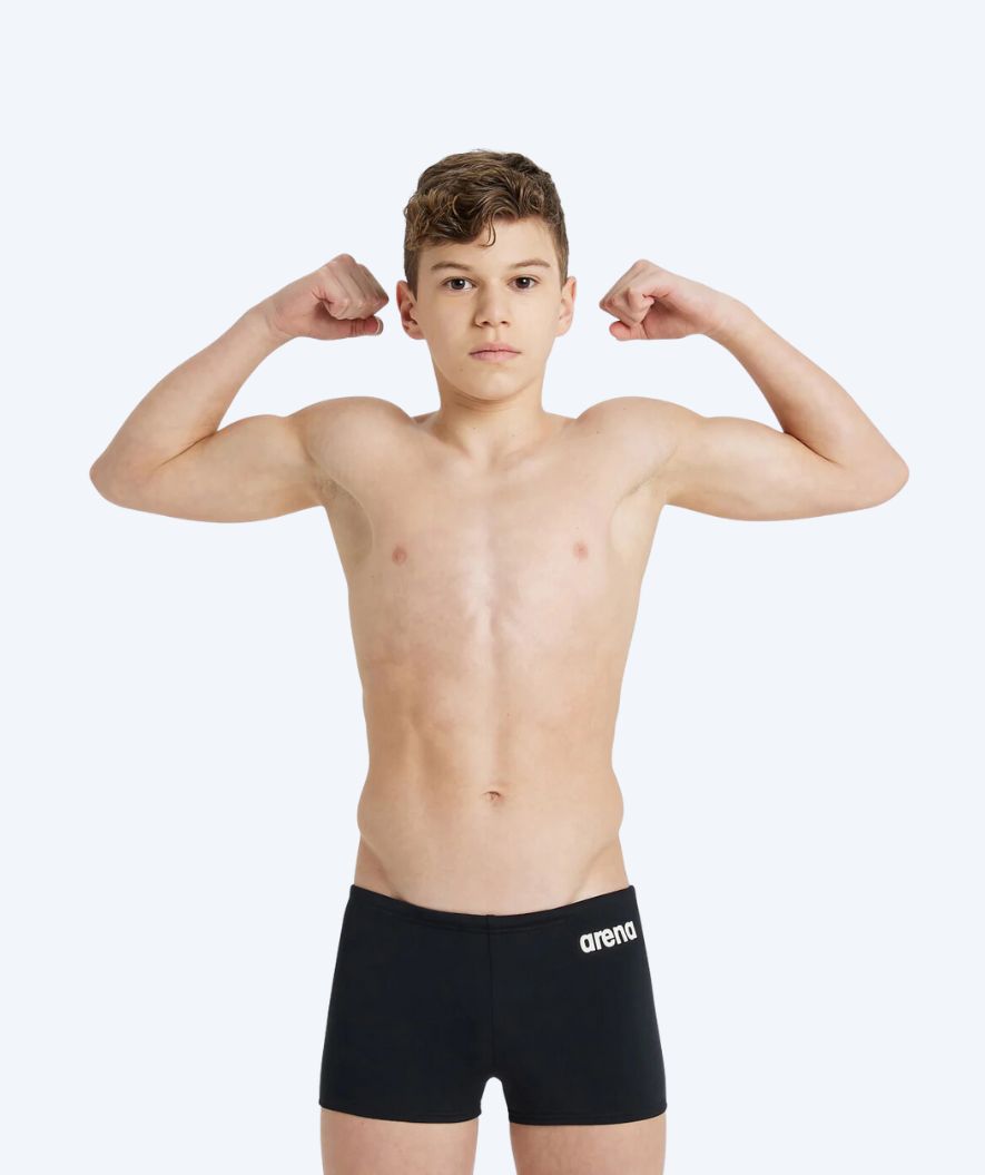 Arena square swim trunks for boys - Team Solid - Black