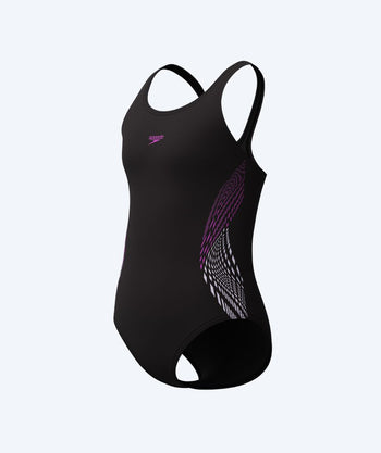 Speedo swimsuit for girls - Placement Muscleback - Black/pink