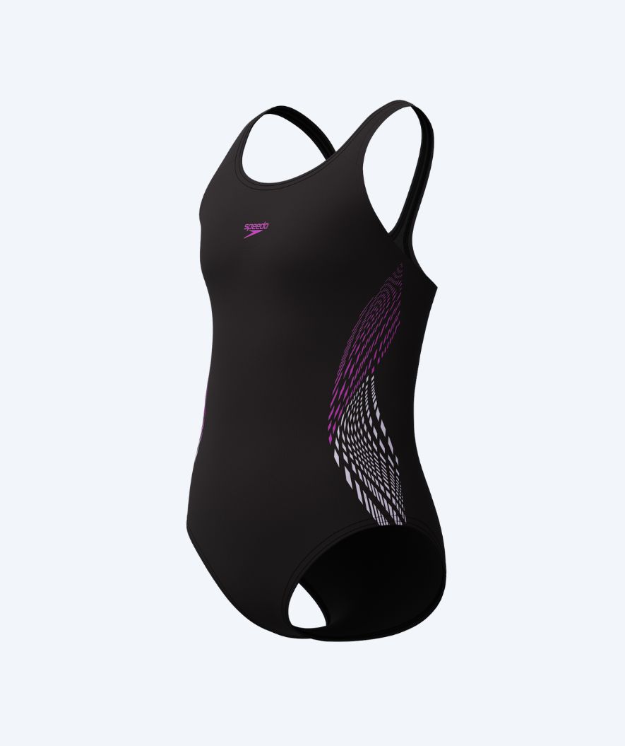 Speedo swimsuit for girls - Placement Muscleback - Black/pink