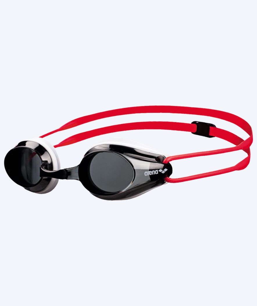 Arena racing swimming goggles for kids (6-12) - Tracks - White (Smoke lens)