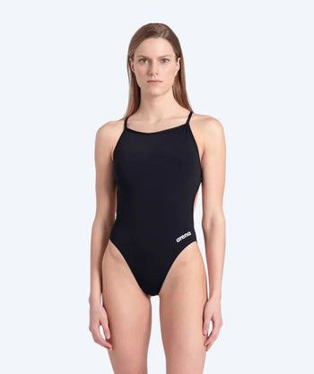 Arena swimsuit for women- Solid Lace Ba ck - Black