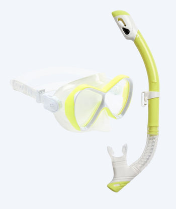 Watery Combo snorkel set for kids - Triton Full-dry - Yellow