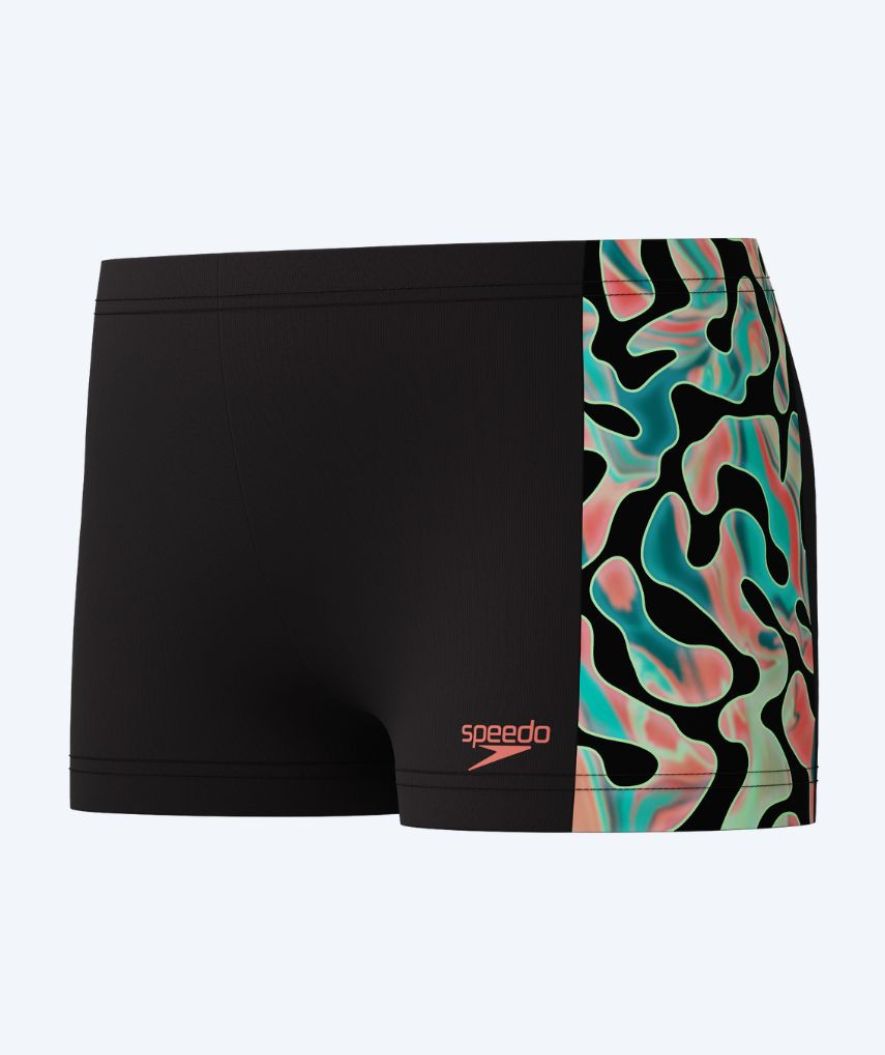Speedo trunks for boys - Digital Panel - Black/green