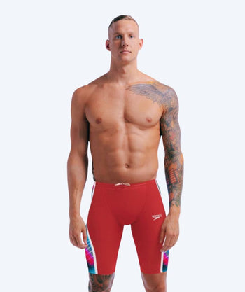 Speedo competition swim shorts for men - LZR Pure Intent 2.0 - Red/multi