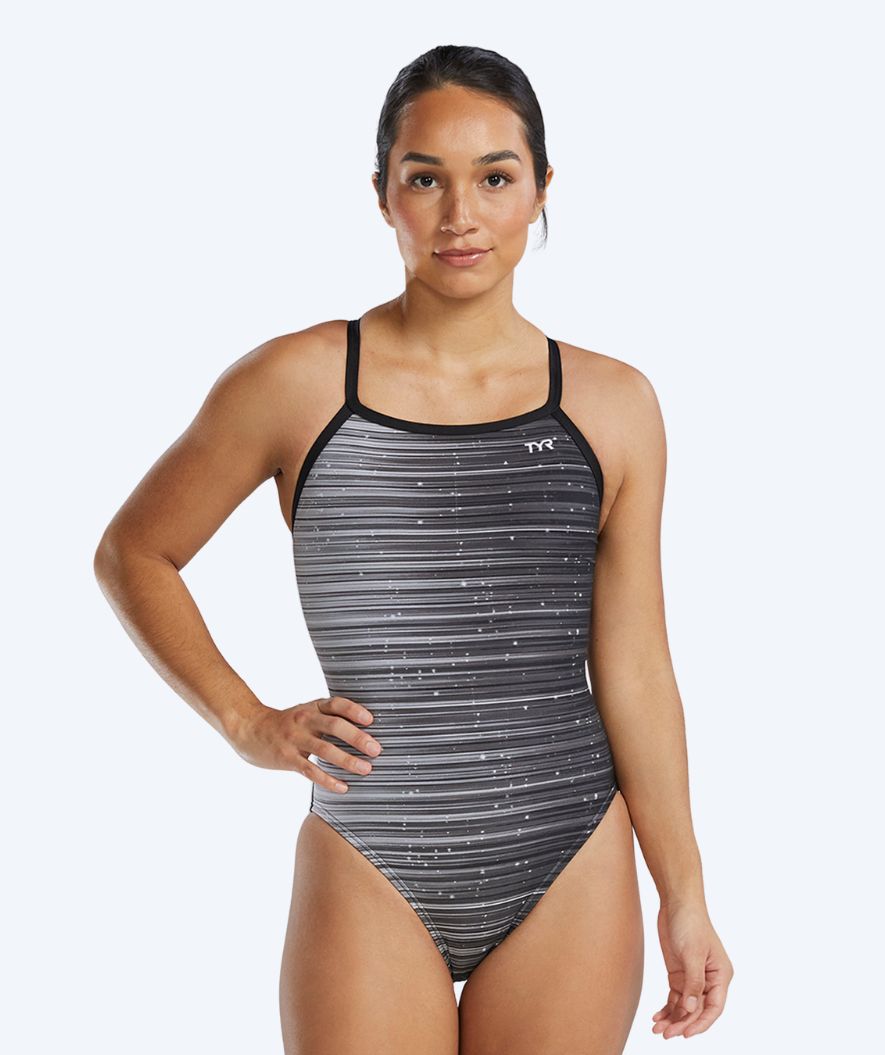TYR swimsuit for women - Durafast Elite Speedwarp - Black/Gray