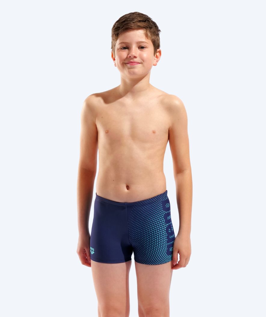 Arena square swimming trunks for boys - Dim Light - Dark blue
