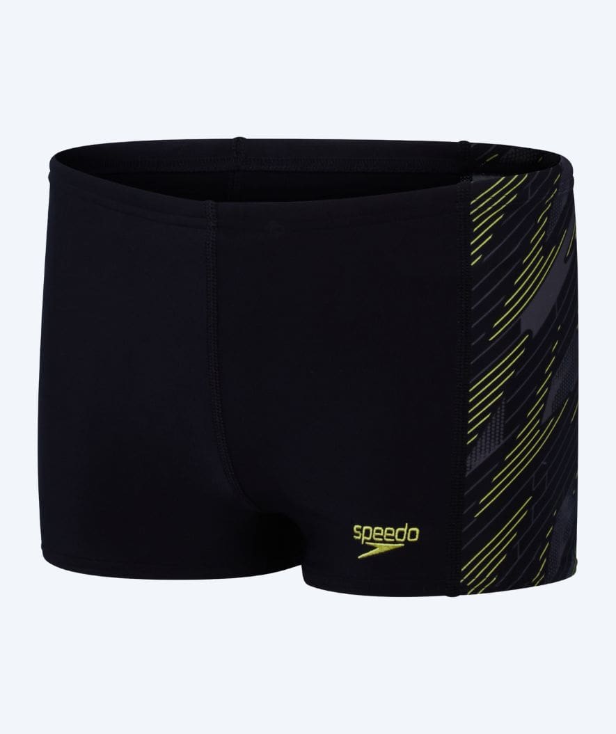 Speedo trunks for boys - Hyperboom Panel - Black/yellow