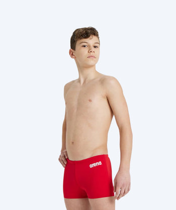 Arena square swim trunks for boys - Team Solid - Red