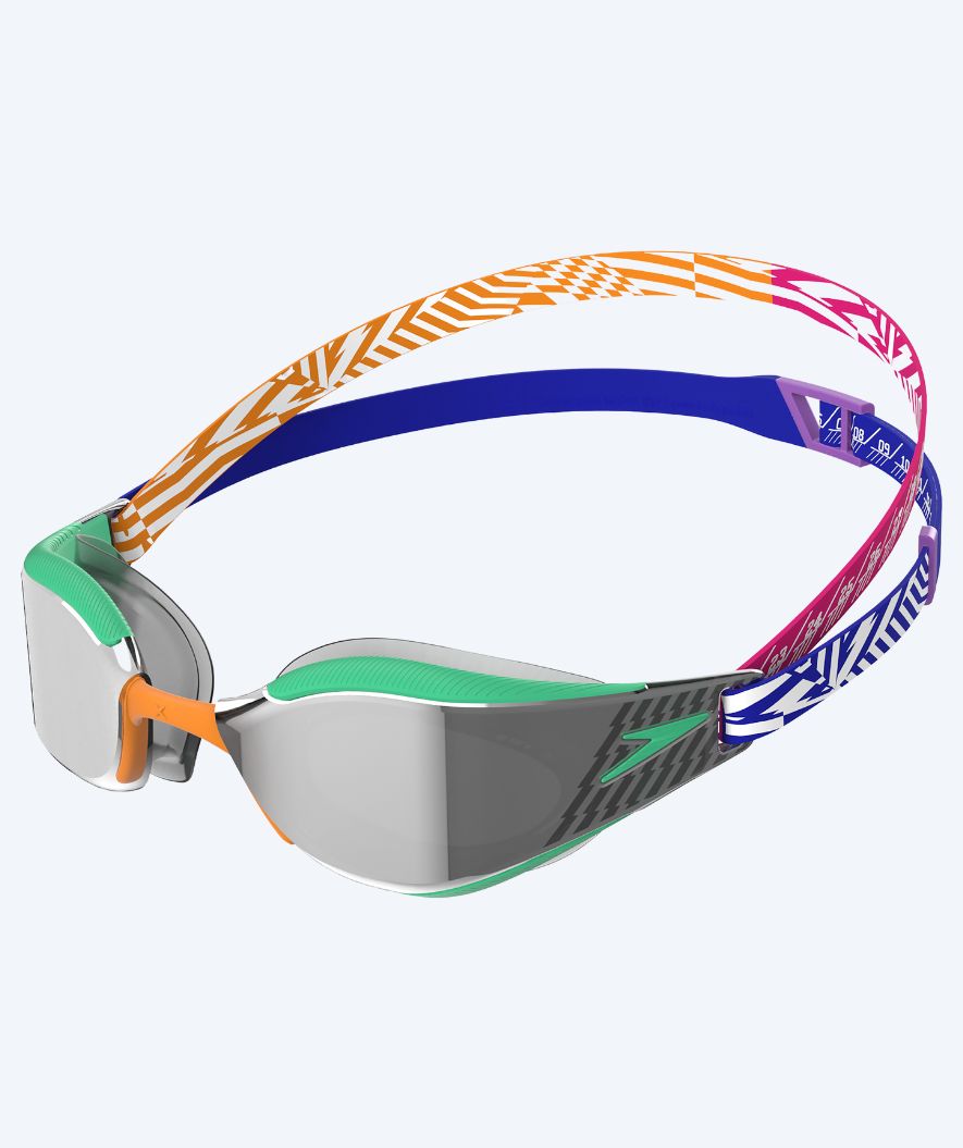 Speedo Elite swim goggles - Fastskin Hyper Elite Mirror - Green/orange