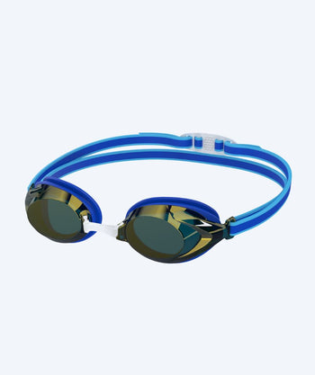 Speedo racing swimming goggles for kids (6-14) - Vanquisher 3.0 Mirrored - Blue/gold