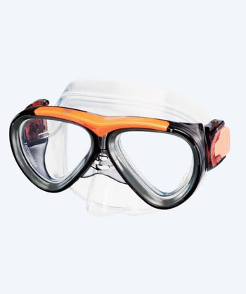 Primotec diving mask with optical correction for kids - M59 (-1.0 to -8.0) and (+1.0 to +4.0) - Black/orange