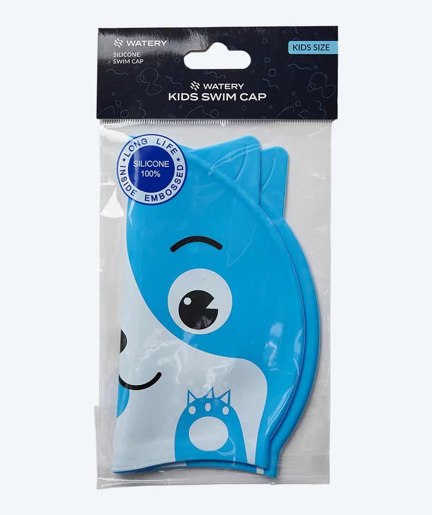 Watery swim cap for kids - Dashers - Cat (Light Blue)