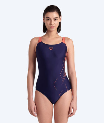 Arena swimsuit for women - Swim Pro Graphic - Dark blue/pink