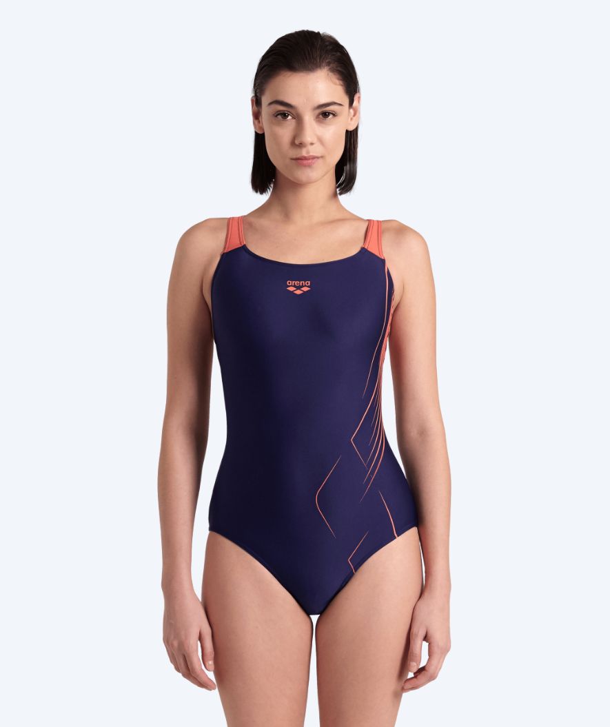 Arena swimsuit for women - Swim Pro Graphic - Dark blue/pink