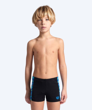 Arena square swim trunks for boys - Pooltiles - Black/blue